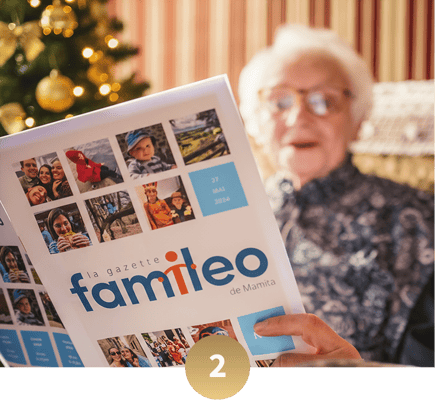 Grand-mère qui lit sa gazette Famileo