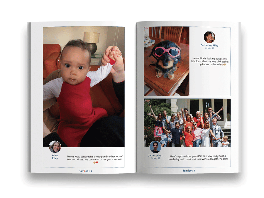 Example of the inside of a Famileo Yearbook