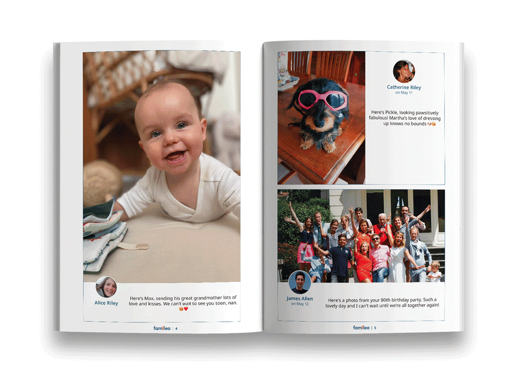 Example of the inside of a Famileo Yearbook