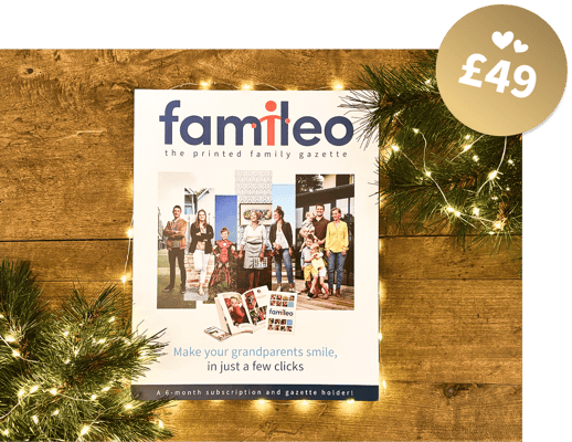 A 6 month Famileo subscription box ready to be unwrapped christmas