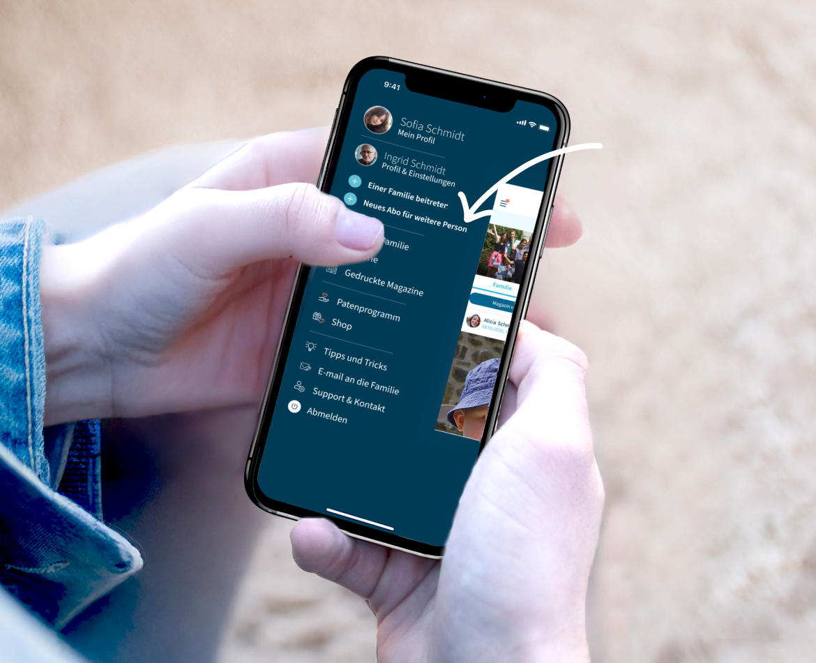 Familo - Ein neues Abo für eine weitere Person - mit wenigen Klicks