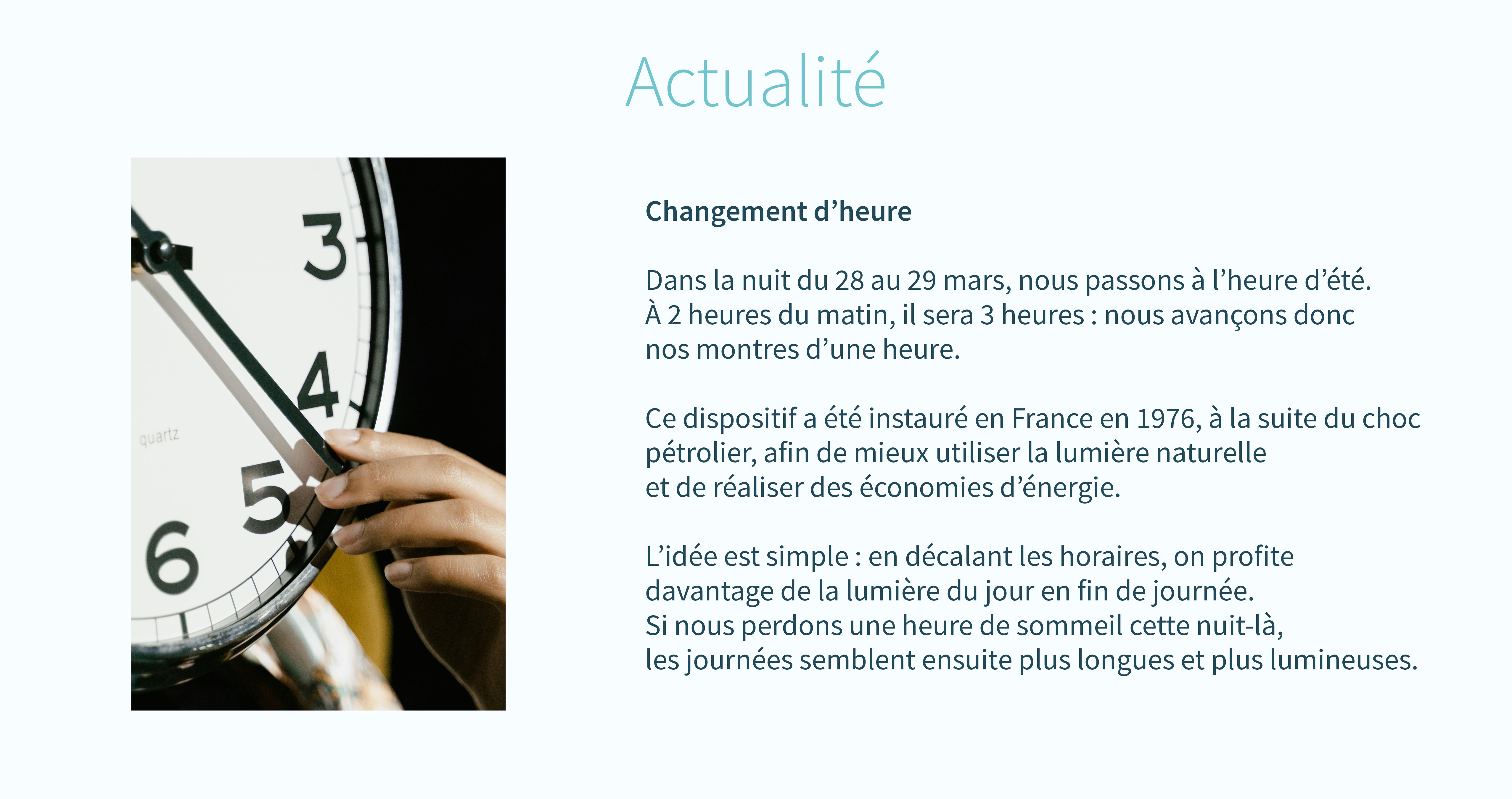 Le changement d'heure