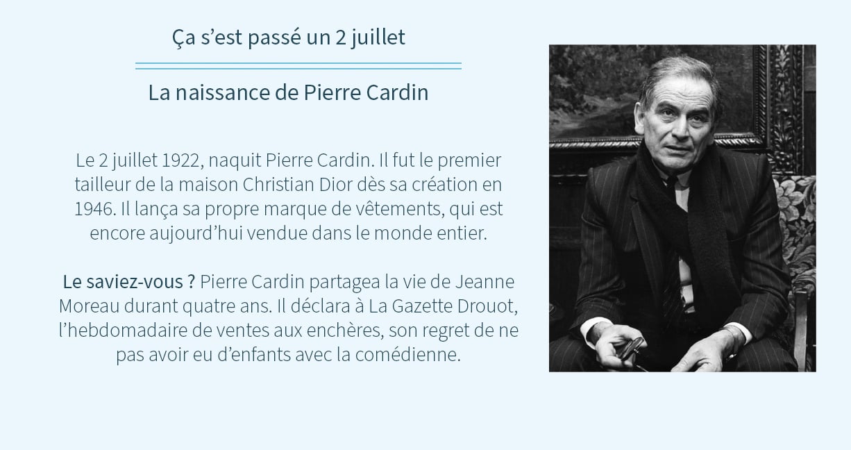 Jeux pour la gazette Famileo du mois de juillet - Actualité sur la naissance de Pierre Cardin