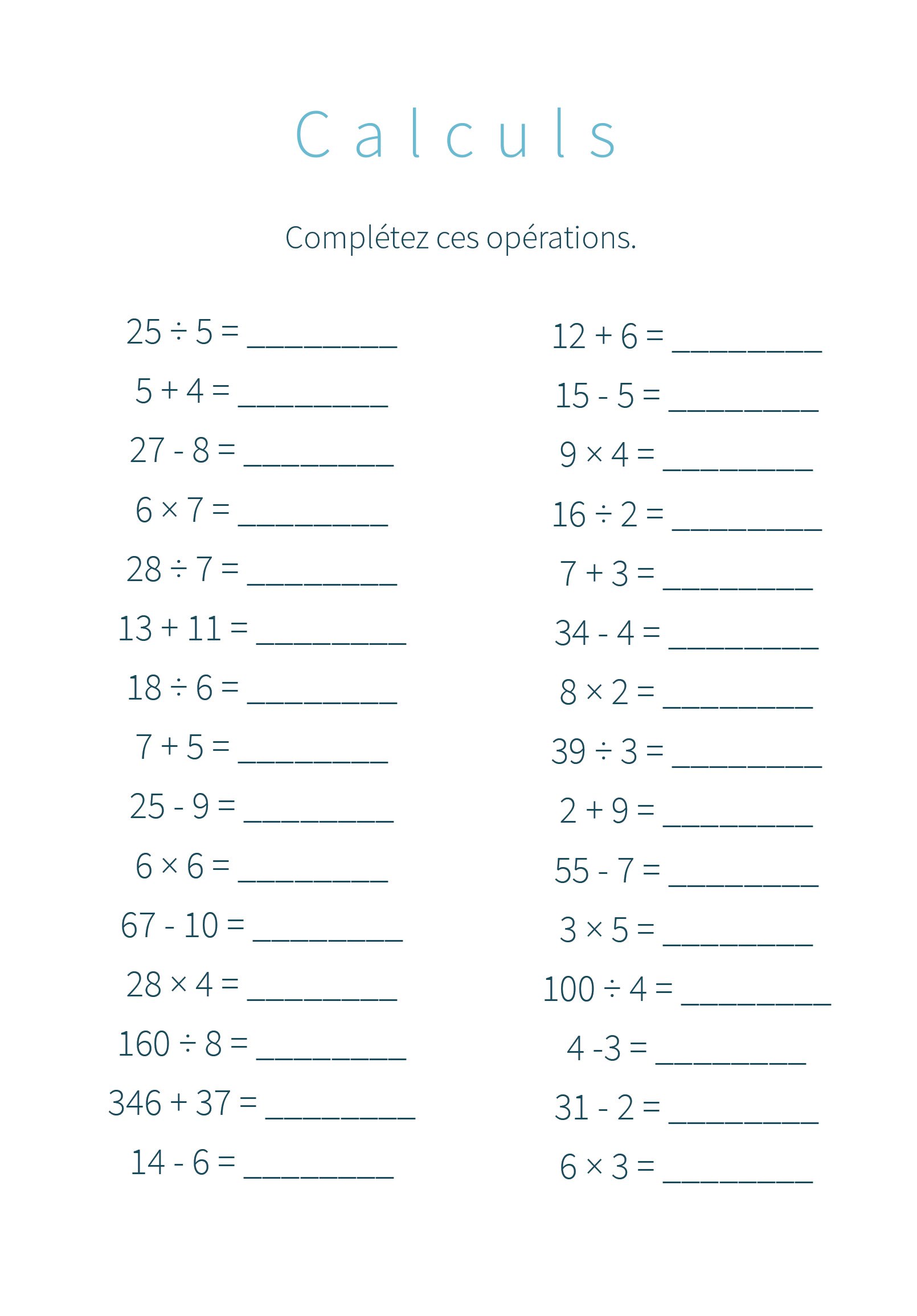 Juin - Calculs (1)